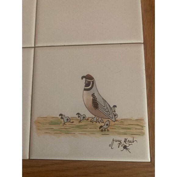 Message Notes Memos List Write On Wipe Off Board Erase Ceramic Tile Quail Cactus - Picture 3 of 6